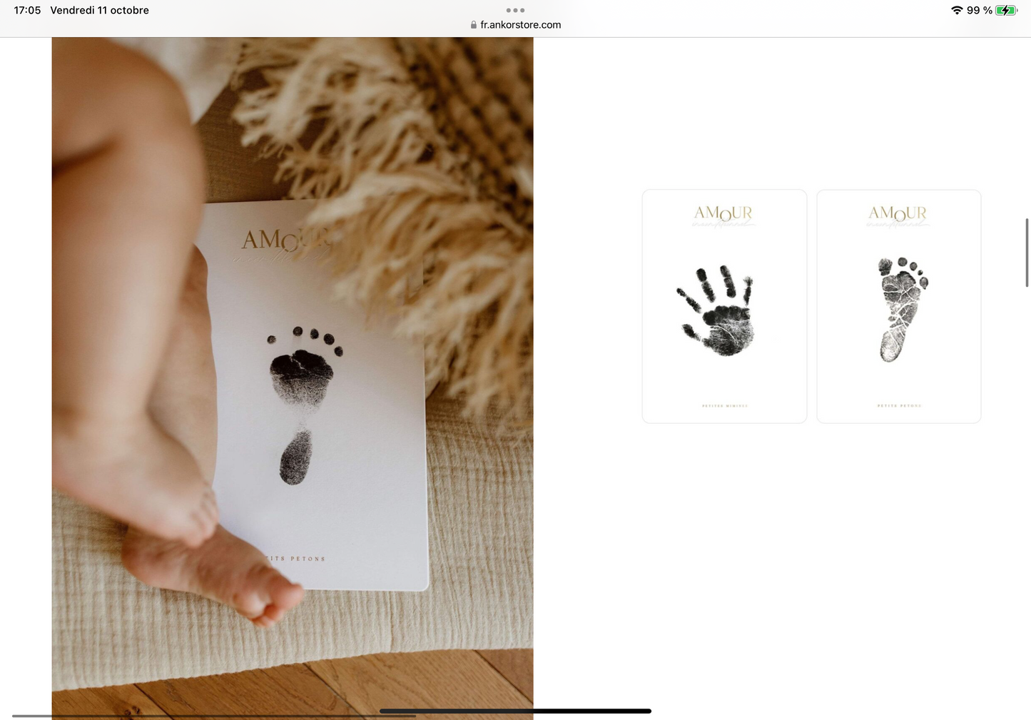 Kit de cartes empreintes pour bébé