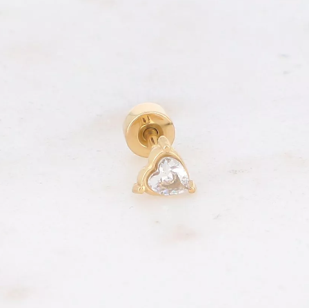 Piercing - coeur en cristal