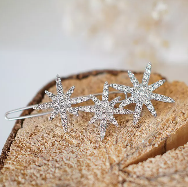 Barrette Étoiles Argentées