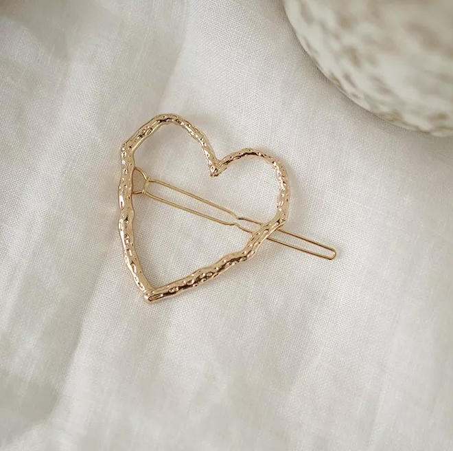 Barrette Coeur Doré