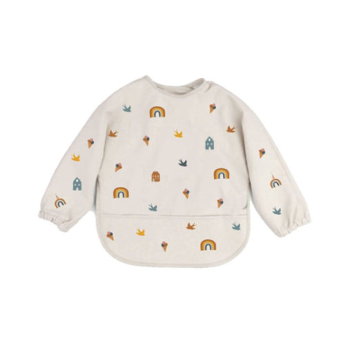 Bavoir à manches longues arc-en-ciel