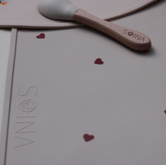 Set de table en silicone Love - Ivoire