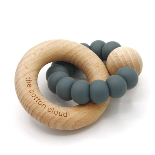 Anneau de dentition rond en silicone Gris Foncé