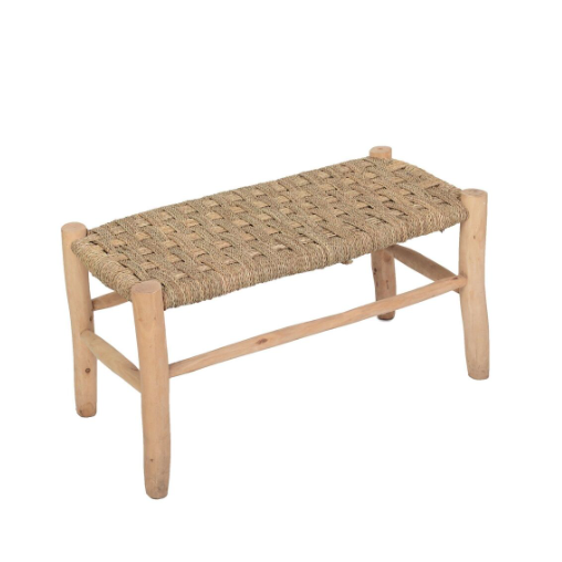 Grand banc naturel en doum et en bois d'eucalyptus