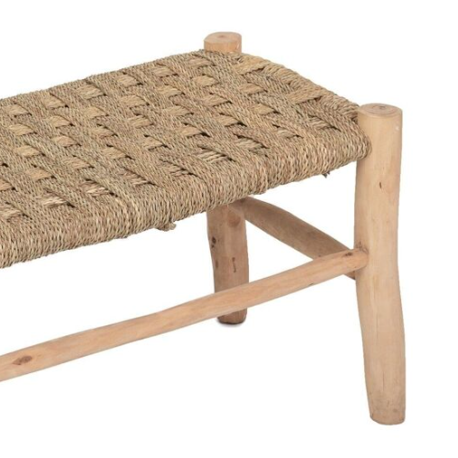 Grand banc naturel en doum et en bois d'eucalyptus