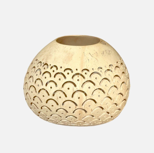 Bougeoir noix de coco écaille de poisson