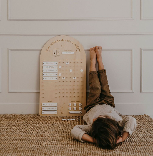 Tableau d'apprentissage en bois - Mes motivations