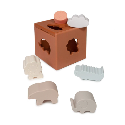 Cube d' activités en silicone et bois