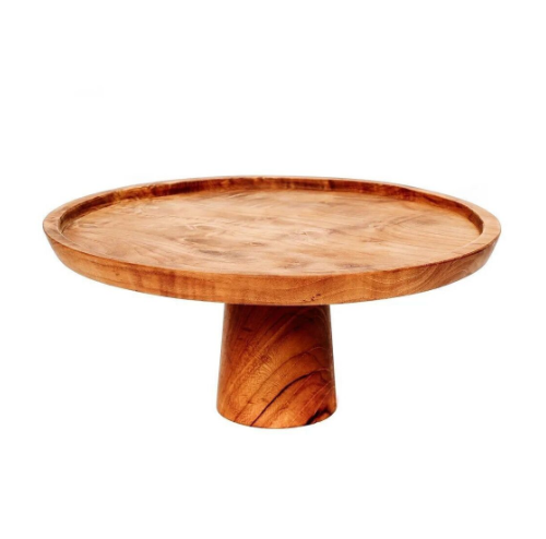 plat à gâteau aux racines de teck - L