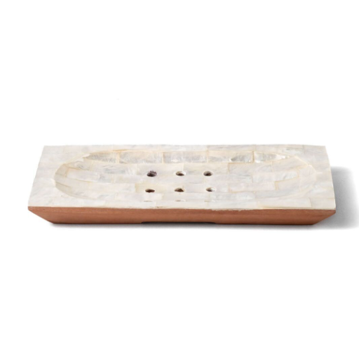 Porte-savon en nacre et bois