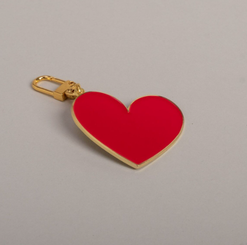 Porte-clés grand coeur rouge