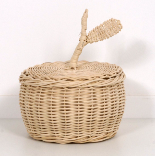 Boîte de rangement en rotin - forme Pomme