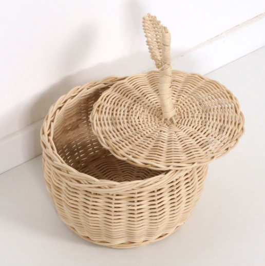 Boîte de rangement en rotin - forme Pomme