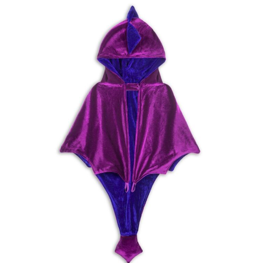 La cape de déguisement dragon en velours bleu & violet