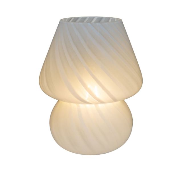Lampe champignon LED - Lampe, verre, blanc