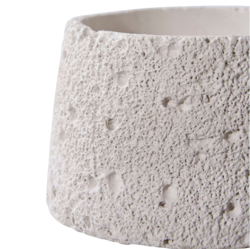 Bougeoir, ciment, blanc