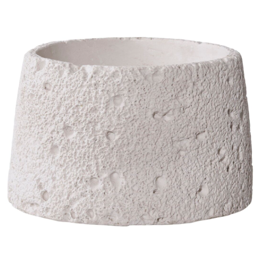 Bougeoir, ciment, blanc