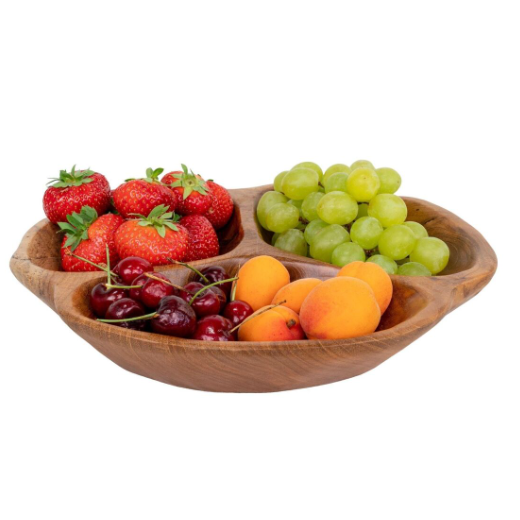 Plat en teck compartiment