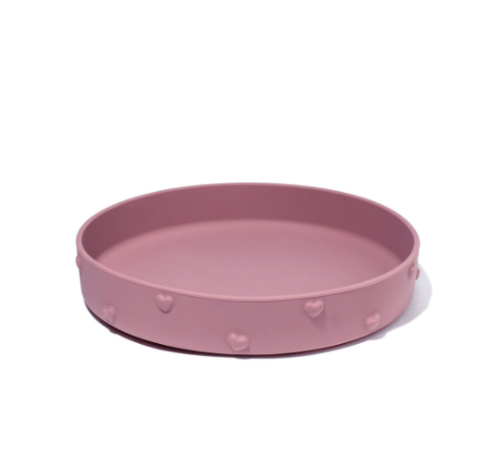 Assiette en silicone avec ventouse Rose