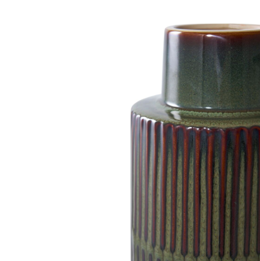 Vase, céramique, vert/marron