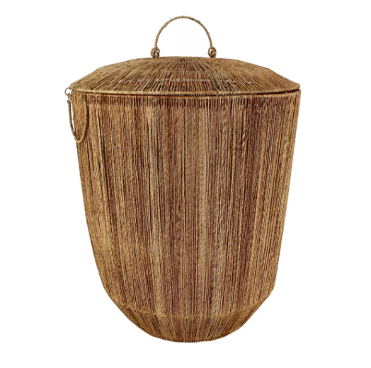 Panier en jute naturelle avec couvercle