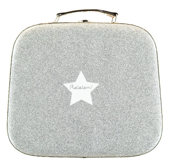 Valisette pailletée argentée 24 cm