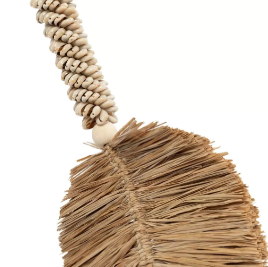 Le pompon coquillage raphia - crème naturel