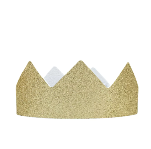 Couronne dorée à paillettes ajustable à velcro