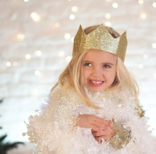 Couronne dorée à paillettes ajustable à velcro