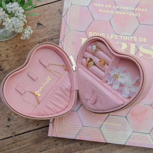 Boîte à bijoux de voyage Céleste en velours