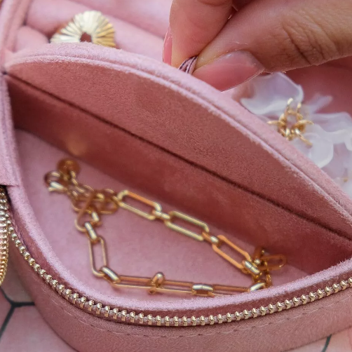 Boîte à bijoux de voyage Céleste en velours