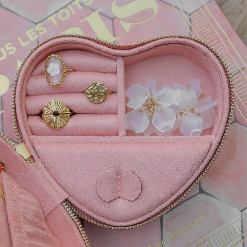 Boîte à bijoux de voyage Céleste en velours