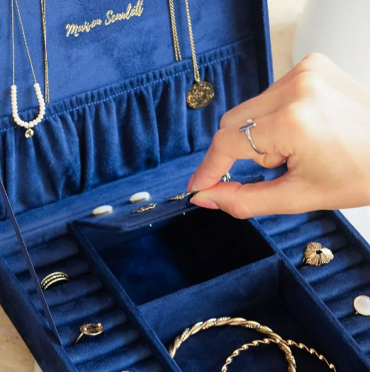 Boîte à bijoux Anne en velours