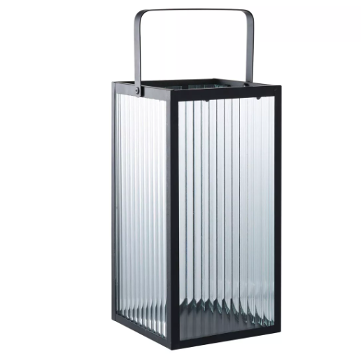 Lanterne, métal/verre, noir