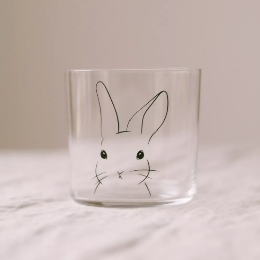 Verre tête lapin noir