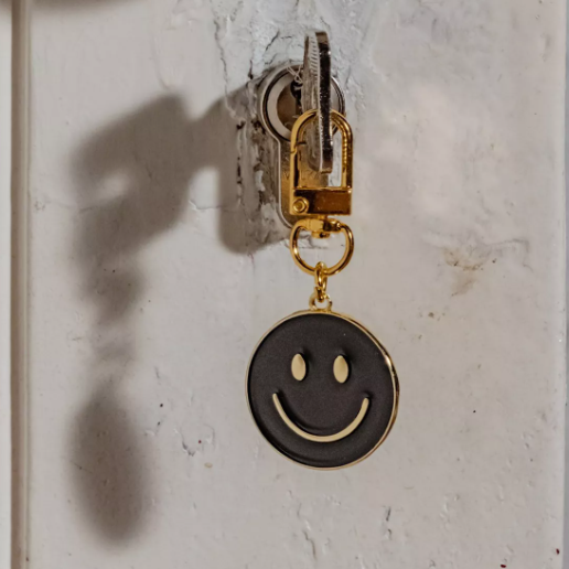 Porte-clés Smiley Noir