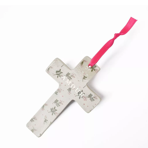 Croix Murale Pink Berry "Amour"