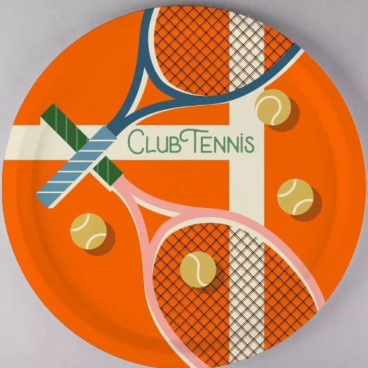 Plateau rond en Bois - CLUB TENNIS