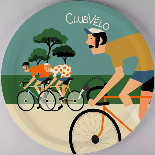Plateau rond en Bois - CLUB VELO