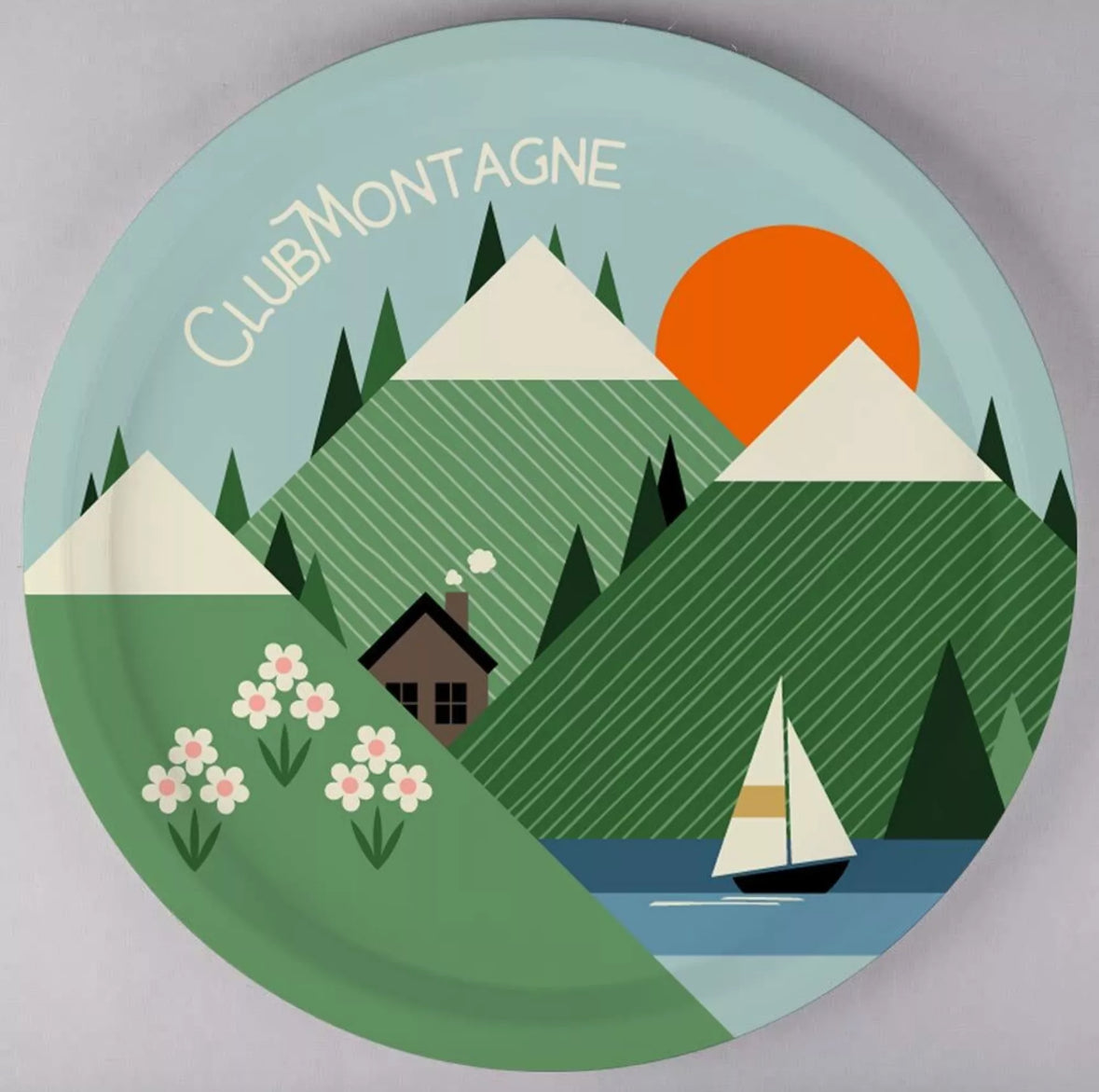 Plateau rond en Bois - CLUB MONTAGNE