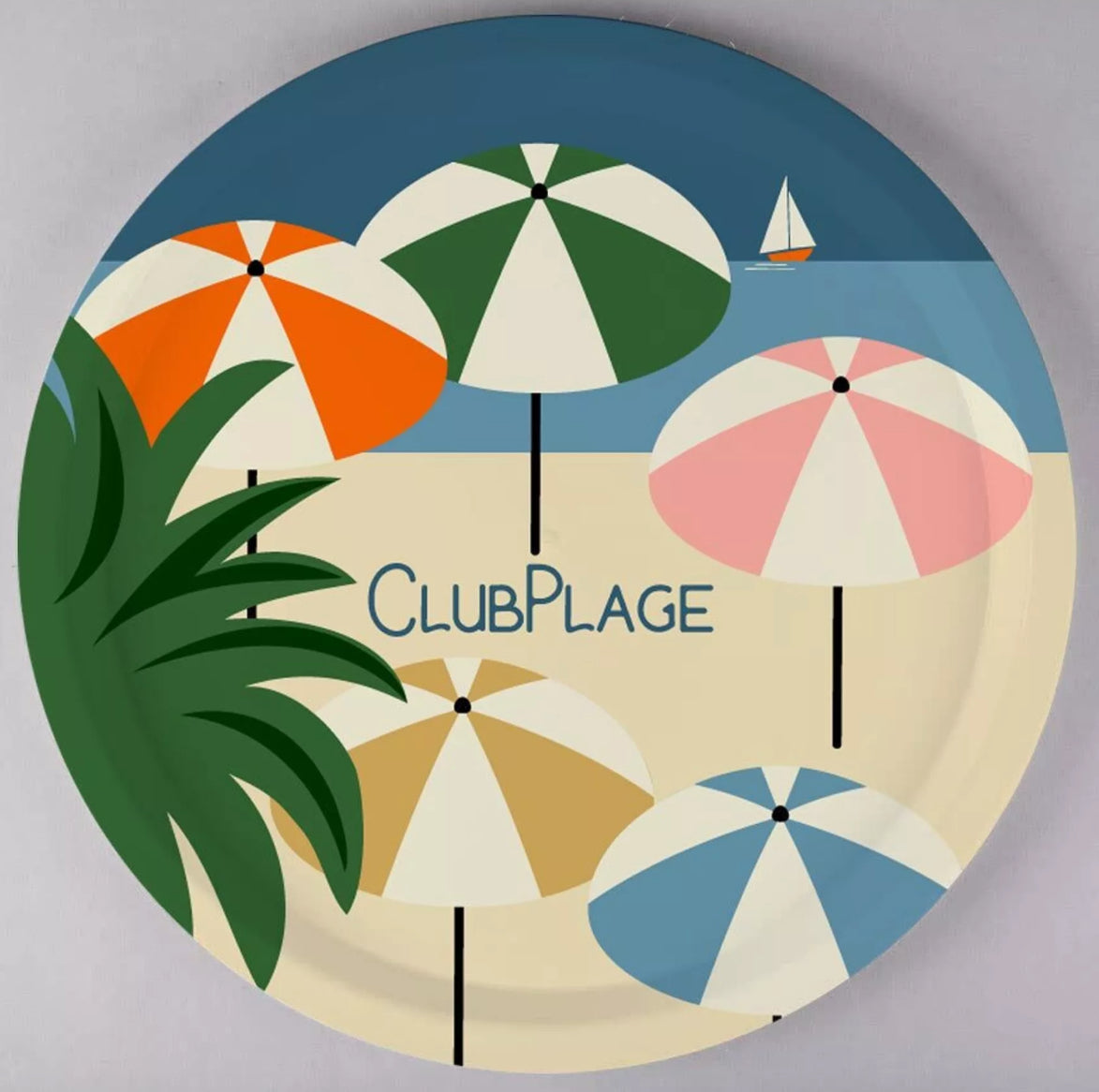 Plateau rond en Bois - CLUB PLAGE