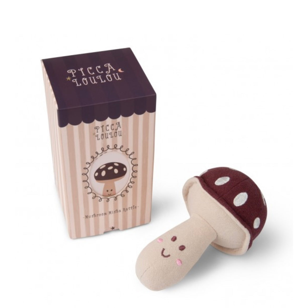 Hochet le champignon dans boîte cadeau