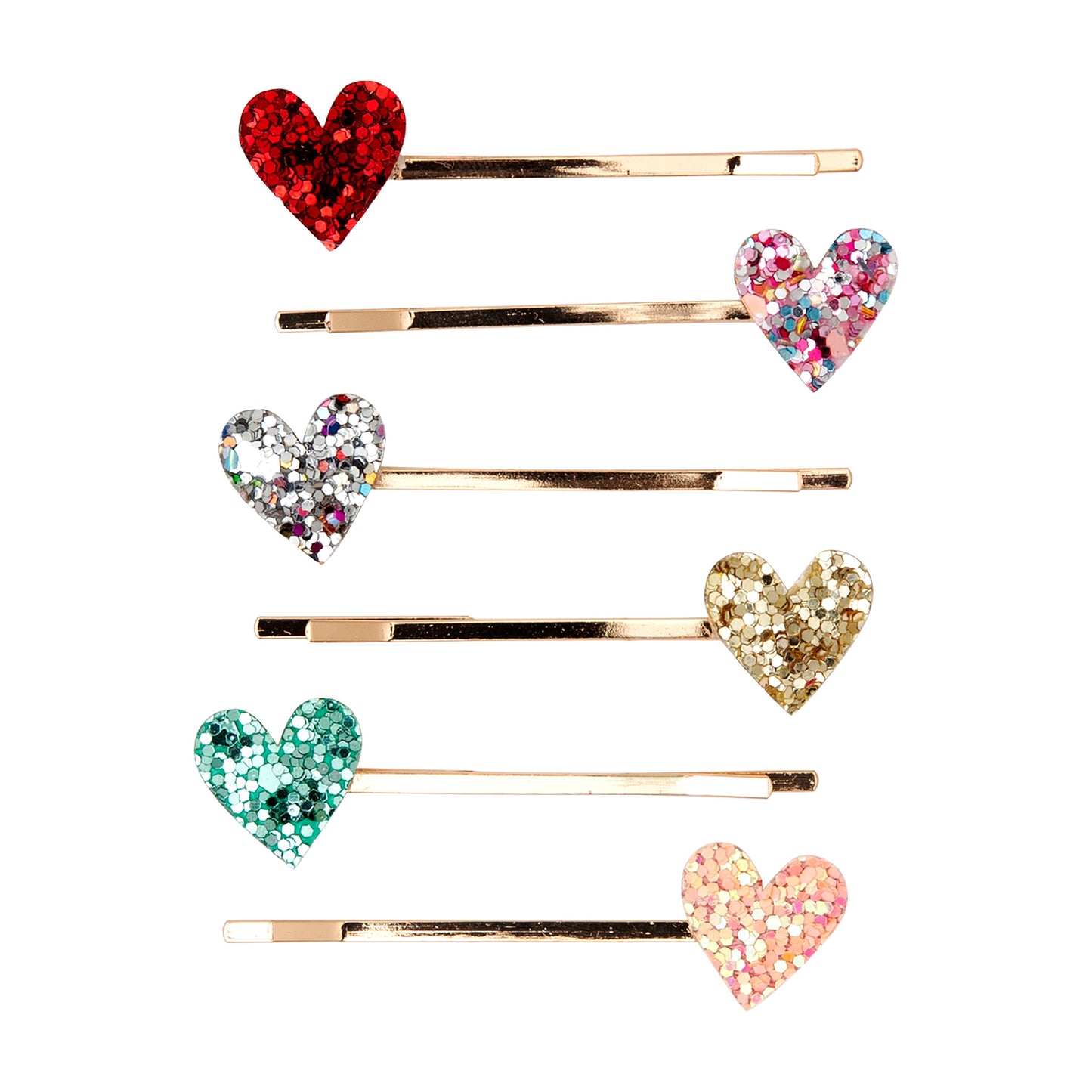 Pinces à cheveux coeurs paillettés