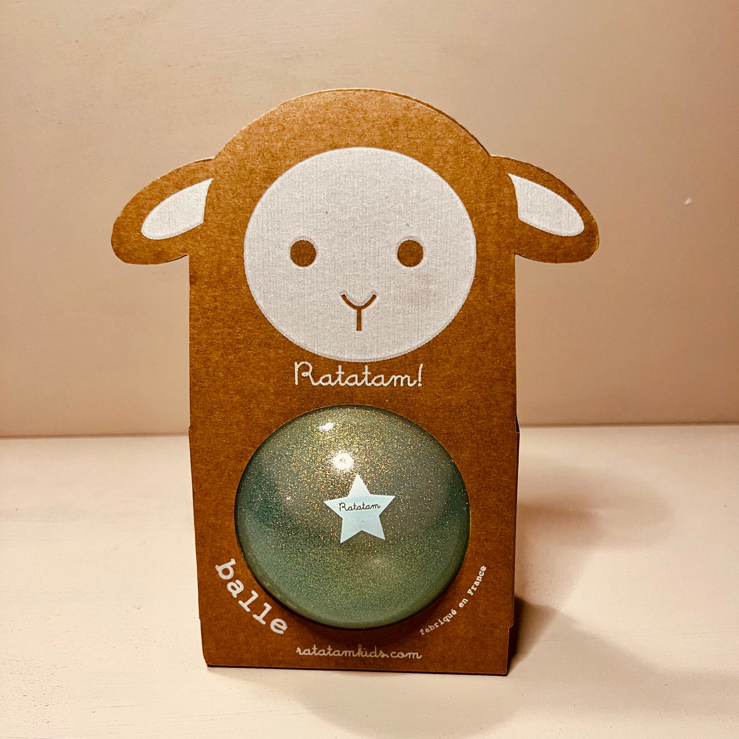 Petit ballon pailleté mouton 10 cm