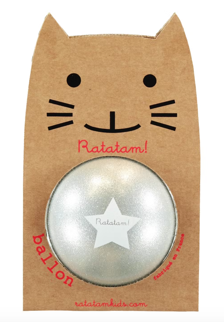 Ballon argent pailleté 15 cm