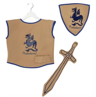 Chevalier beige et bleu roi en coton