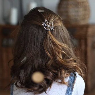 Barrette Enfant chat Argentée