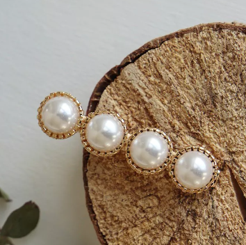 Barrette Perles Blanches