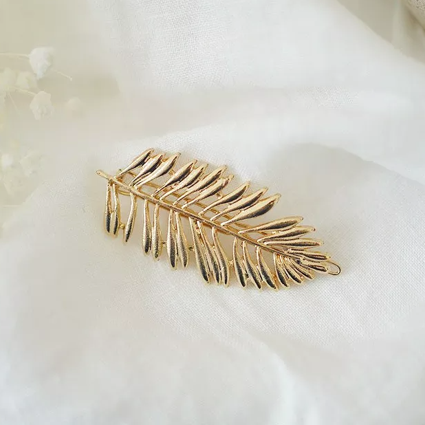 Barrette Plume Dorée