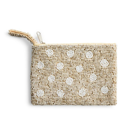 Pochette Perles beige